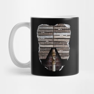 Plaster and Wood Skeleton Mug